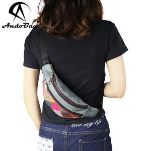 AndoBag Bolso de Pecho de Cuero Genuino Colorido para Mujer, Estilo Vintage, Bandolera Casual y Riñonera Portátil 3206 - Product Image 1