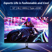 Pengiriman Cepat Stok Tersedia Monitor Komputer PC 32 inci 4k Desainer Kantor Kerja Gaming Lengkung 3840*2160p Flat 60hz 4ms