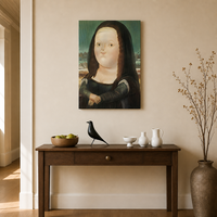 Tableau mural Mona Lisa obèse peint à la main, caricature amusante, portrait style pop, décoration moderne pour la maison, le bureau, le salon, cadeau