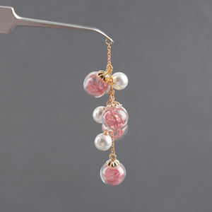 18K vergoldet M1081 Glas Beads pearls feathers Nickel-Free REACH Pass Schmuck Herstellung DIY Anhänger Ohrring <span class=keywords><strong>2</strong></span> teile/los - Product Image 4