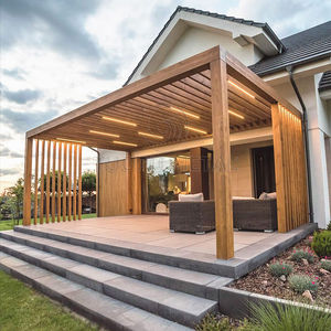 Pérgola <span class=keywords><strong>de</strong></span> aluminio para patio con aspecto <span class=keywords><strong>de</strong></span> <span class=keywords><strong>madera</strong></span> - Product Image 1