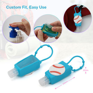 사용자 정의 로고 손 소독제 실리콘 홀더 BPA 무료 손 소독 병 키 체인 실리콘 병 홀더 슬리브 케이스 - Product Image 6