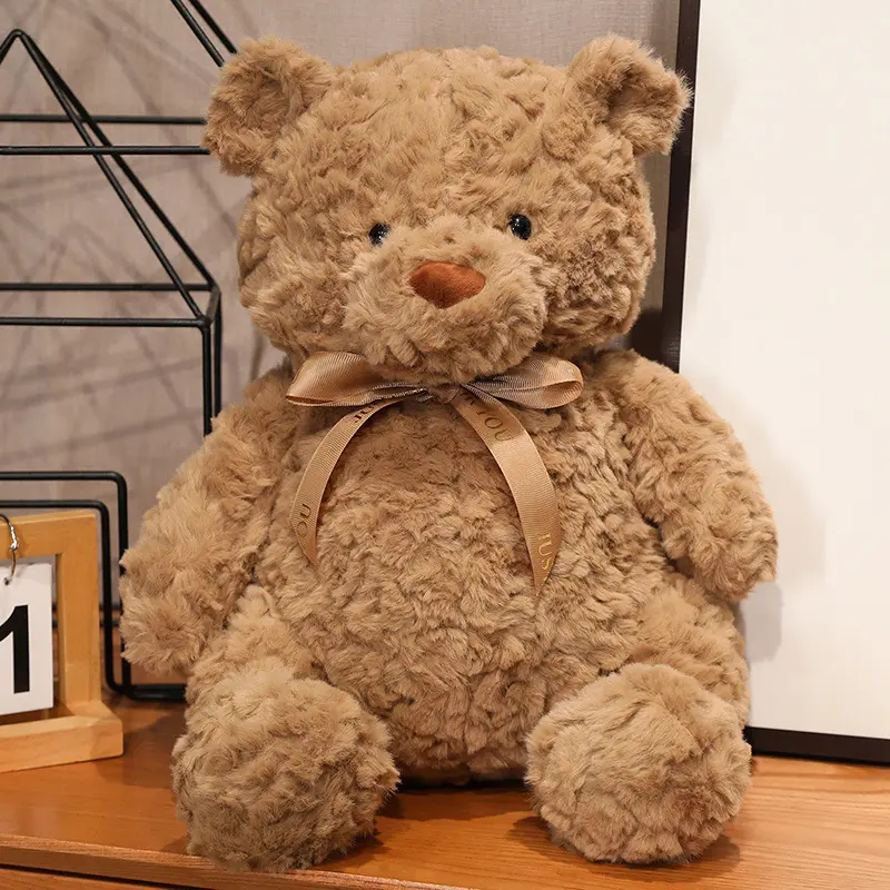 Nouveau chaud Kawaii marron blanc ours en peluche avec nœud papillon peluche ours jouets en peluche poupée oreiller enfants amoureux anniversaire bébé cadeau
