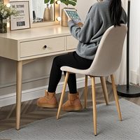 Chaise de salle à manger moderne personnalisable avec dossier en tissu confortable, pied en bois et cadre en bois massif pour salle à manger