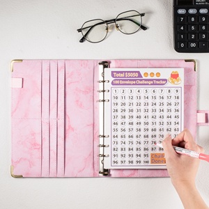 Organisateur de budget en cuir PU <span class=keywords><strong>A5</strong></span> motif marbre 2027, avec enveloppes personnalisées pour le défi d'épargne de 100 jours - Vente en gros - Product Image 6