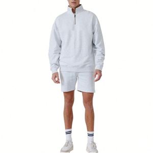 OEM <b>Men</b> Custom Logo Collar <b>Sweatshirt</b> Silk Screen Printing Fit Zipper Solid <b>White</b> <b>Men</b> Stand up Collar 100% Cotton <b>Sweatshirt</b> - Product Image 5