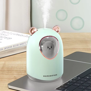 Lindo oso LED luz <span class=keywords><strong>Oficina</strong></span> coche Mini <span class=keywords><strong>humidificador</strong></span> de aire habitación de casa bebé dibujos animados lindo USB <span class=keywords><strong>humidificador</strong></span> ultrasónico - Product Image 1