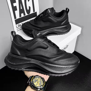 Men's Sporty Casual Lace-Up Closed Toe <b>Shoes</b>-Soft-Sole Sports Board Design Mesh <b>Upper</b> Breathable Waterproof Retro Lightweight - Product Image 3