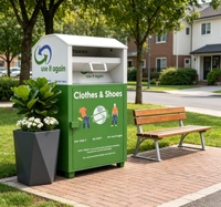 Chaussures en acier galvanisé personnalisées vêtements charité poubelle de don de vêtements d'extérieur boîtes de don de vêtements de recyclage en métal
