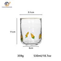 Tasses à café en verre artisanales de 12 oz avec motif tournesol pour la décoration rustique de cuisine de style farmhouse