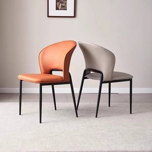 Chaises de salle à manger modernes au design nordique avec dossier de luxe et pieds en acier au carbone pour hôtel, restaurant, bureau, café, usage domestique - Product Image 2