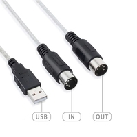 Câble MIDI vers USB Wavelink 2-en-1 DIN 5 broches mâle-mâle 5 mm pour piano électronique et utilisation automobile avec blindage tressé