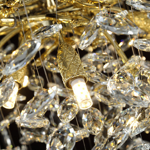 <span class=keywords><strong>Lampadario</strong></span> Moderno Lungo in Cristallo con Attacco E26, Luce Bianca Calda, <span class=keywords><strong>Sospensione</strong></span> per Sala da Pranzo, Camera da Letto, Hotel, Ingresso e Villa - Product Image 4