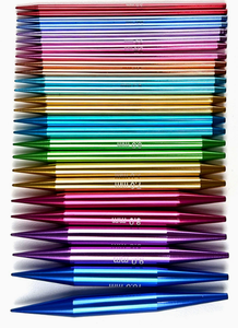 Aiguilles à tricoter circulaires colorées gravées au laser, ensemble de 13 aiguilles circulaires détachables avec étui en PU - Product Image 2