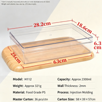 Boîte en plastique alimentaire à parois épaisses 5,51*3,94*2,28 pouces, transparente, rectangulaire, pour biscuits, mousses, gâteaux, service à emporter