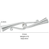 Fantastique fermoir manchette en argent sterling S925 plaqué rhodium pour colliers et bracelets, embout de cordon