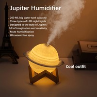 Humidificateur USB en plastique Jupiter Planet, capacité de 200 ml, pour la maison, la chambre, le bureau, l'hôtel, le restaurant ; spray purificateur d'air, huiles essentielles