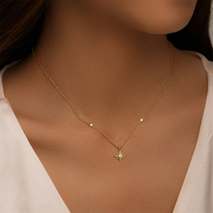 จี้สร้อยคอ CANNER Gold Star เงินแท้ 925 ชุบทอง 18K สำหรับผู้หญิง - Product Image 4