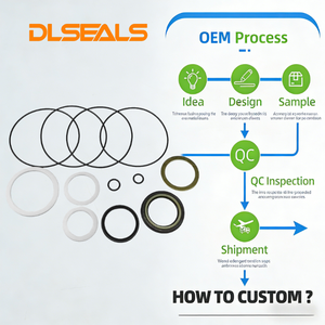 Комплект уплотнений для гидроцилиндров DLSEALS: ассортимент уплотнительных колец NBR FKM для ремонта домкратов и двигателей, для тяжелой инженерной техники, оптом - Product Image 3