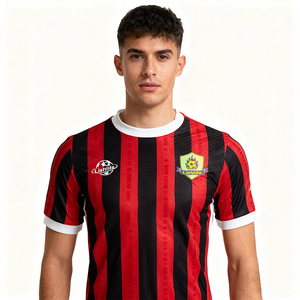 เสื้อสโมสรยุโรปคุณภาพสูงแบบปรับแต่งได้ สไตล์มิลานแท้ 100% โพลีเอสเตอร์ ระบายอากาศได้ดี แห้งเร็ว สำหรับผู้ชาย - Product Image 4