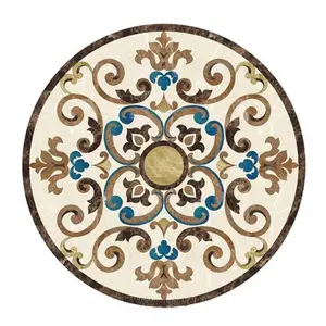 Floor Medallion Mural Pattern Marble Stone Tiles Design Waterjet Floor Inlay