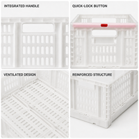 Caisses pliantes en plastique HDPE recyclables, ventilées, empilables, pour la distribution logistique