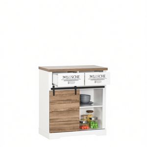 Aparador de Cocina con 2 Cajones y 2 Estantes para Sala de Estar, Diseño Moderno Rústico, Material de Madera - Product Image 1