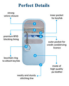 Sac Faraday en cuir PU, pochette porte-clés de voiture Faraday protecteur Signal de téléphone portable bloquant l'étui portefeuille de clé de voiture <span class=keywords><strong>anti</strong></span>-<span class=keywords><strong>piratage</strong></span> - Product Image 4