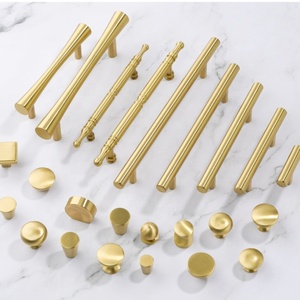 128mm Luxury <strong>Brushed</strong> Brass Furniture <strong>Handles</strong> Knob <strong>Kitchen</strong> Bedroom <strong>Copper</strong> Cabinet Door Pull <strong>Handles</strong> - Product Image 2
