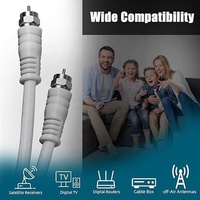 Cable de Antena ANNXIN RG6, Tipo F Macho a F Macho, Cable Coaxial de TV RG6 de Alta Velocidad, Conectores de 75 Ohmios, 1M/Personalizado