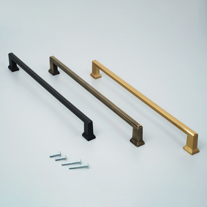 Poignées de meuble en alliage de zinc massif, bronze champagne, barres de 490 mm de long pour réfrigérateur, armoires de cuisine - Product Image 1