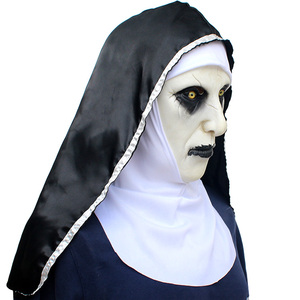 Monja rendimiento fiesta mascarada de halloween espeluznante máscara de látex - Product Image 4