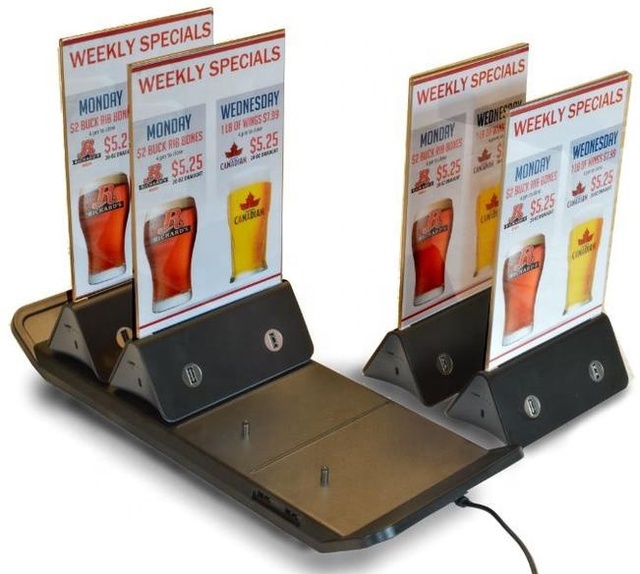 Restaurant Menu Holder Power Bank Station Desktop Advertising Commercial Portable Mobile Phone Charging Station Powerbank