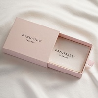 Boîte à bijoux en carton personnalisée PandaSew et pochette en velours pour bijoux avec logo imprimé