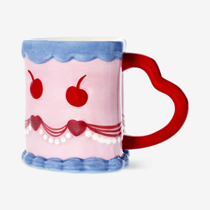 Tazas Bonitas de Cerámica con Forma de Pastel, 330 ml, Asa en Forma de Corazón, Taza <span class=keywords><strong>para</strong></span> Rebanada de Pastel, Taza de Café Personalizable, Regalo de <span class=keywords><strong>San</strong></span> Valentín - Product Image 1