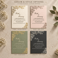 Ensemble de papeterie florale Golden Line pour mariage, invitations personnalisées, cartes « Save the Date », cartes RSVP pour la décoration de la fête de mariage