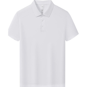 Polo Shirt Solid Color Polyester Fiber Short Sleeve White Daily Wear Work Uniforms Team Building Apparel - Product Image 1