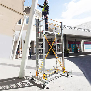 Ponteggio in alluminio per scale, scala combinata mobile in alluminio, torre di ponteggio telescopica multifunzionale <span class=keywords><strong>con</strong></span> sollevatore - Product Image 3