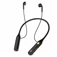 Écouteurs sportifs sans fil à tour de cou avec radio FM, écran LED, connexion double téléphone, fente pour carte TF et plus de 40 heures d'autonomie