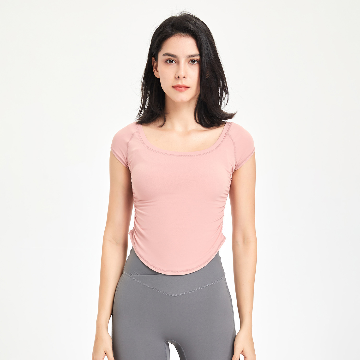 Fitness Women's Tight for Quick-drying Short-sleeved Sports T-shirt for Running Yoga Summer