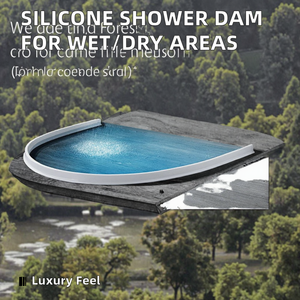 Barrera de Agua Plegable de Silicona Desechable para Ducha, Sistema de Separación Húmedo/Seco, Retén de Agua para Umbral de Ducha - Product Image 2