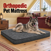 Matelas orthopédique pour chien avec housse amovible et lavable, options de taille et de tissu pour les marques d'animaux de compagnie