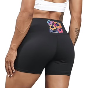 Shorts Deportivos de Cintura Alta Personalizados para Mujer, con Estampado de Logotipo de Estrella, Transpirables, de Spandex y Nailon, para Fitness, Gimnasio y Yoga - Product Image 2