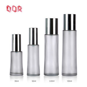 Flacon en verre givré gris vide de 30 ml, 50 ml, 110 ml, 120 ml, flacon de parfum en verre, flacon d'huile essentielle avec pompe pulvérisatrice en aluminium - Product Image 1