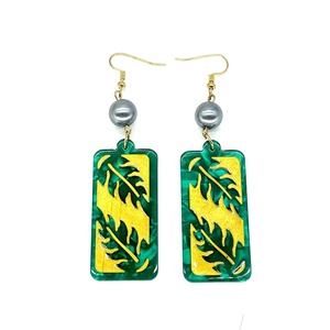 <span class=keywords><strong>Orecchini</strong></span> Hawaii alla Moda a Forma di Foglia <span class=keywords><strong>con</strong></span> Perle e Stili Tribali Dorati Intagliati, Gioielli per Donne e Ragazze - Product Image 5