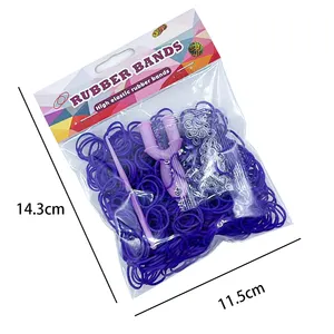 Regenboog Rubber Band Set Paars Handgemaakte Gevlochten Elastische Banden Voor Diy Kids Haaraccessoires Sieraden Maken Kinderen Gevlochten