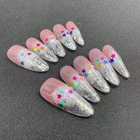 Pure Hand-presionado Nail Bling Flash French Gradient Glitter Alta calidad Reutilizable Fábrica al por mayor