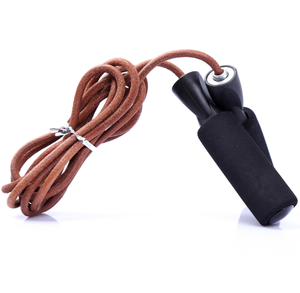 SP venta al por mayor de cuero de vaca <span class=keywords><strong>cuerda</strong></span> de <span class=keywords><strong>saltar</strong></span> ajustable duradero mango de esponja <span class=keywords><strong>cuerda</strong></span> de <span class=keywords><strong>saltar</strong></span> - Product Image 4