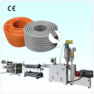 Electrical Control PP/PE/PA/PVC/EVA Customized Single Wall Corrugated Tube/Pipe Extrusion Production Line with Coiling machine