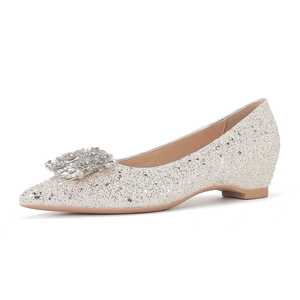Elegant Pointed Toe Heeled Sandals with Crystal Decoration Mid Heel Internal Lift <b>Height</b> <b>Increasing</b> Bride's Wedding <b>Shoes</b> - Product Image 5